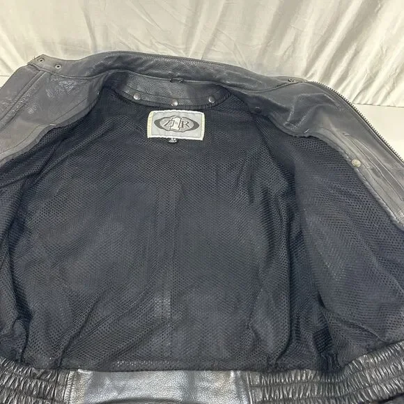VINTAGE Z1R GENUINE LEATHER Men’s Black Biker Motorcycle Jacket Size 46 No Liner